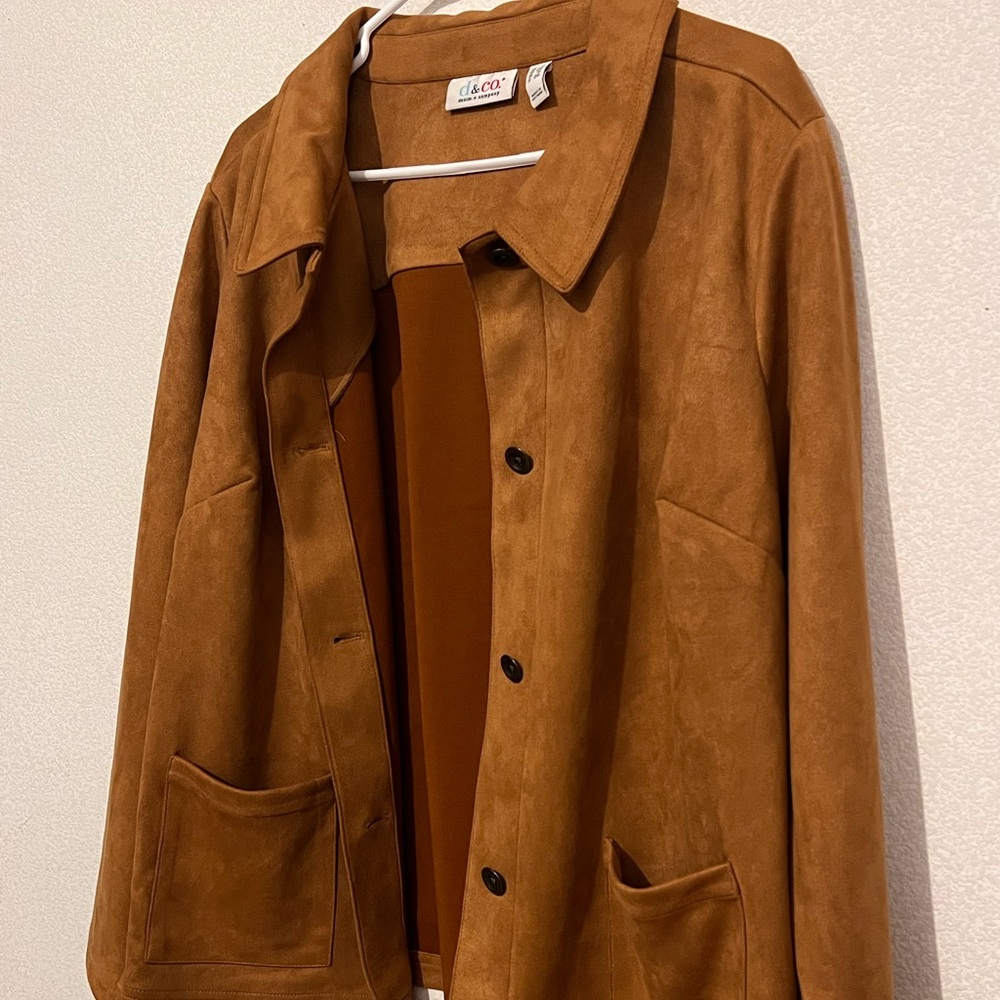 Suede button down